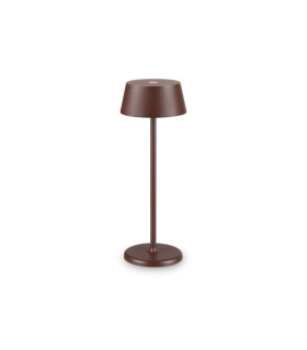 LED-Tischlampe aus reinem Metall, kaffeebraunes Aluminium