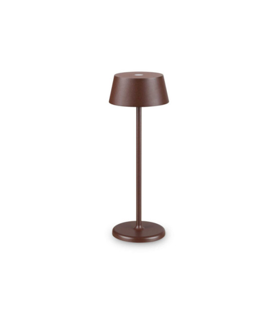 Lampada da tavolo a LED in puro metallo, alluminio marrone caffè