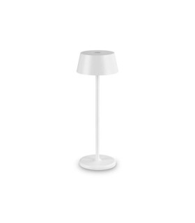 Pure Metal LED Table Lamp, White Aluminum