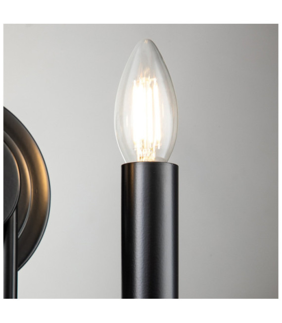 Lampada da parete Capitol Acciaio Nero