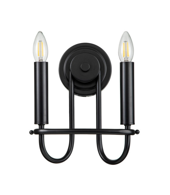 Lampada da parete Capitol Acciaio Nero