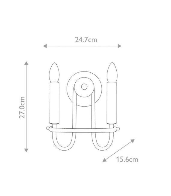 Applique murale Capitol Acier Nickel brossé