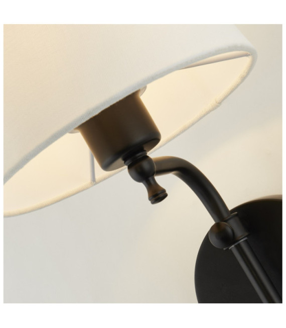 Applique murale Munich Acier doux Noir mat, naturel