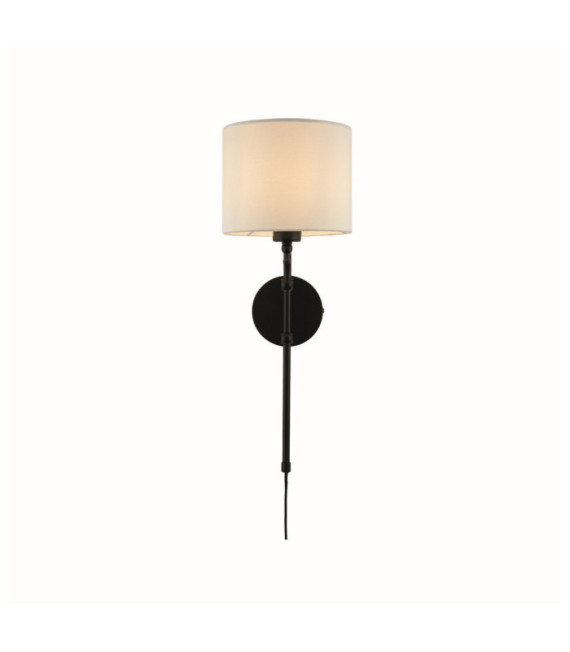 Lampada da parete Monaco Acciaio dolce Nero opaco, naturale