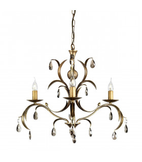 Lily Wandleuchte, antike Bronze und Glas, 2 Glühbirnen