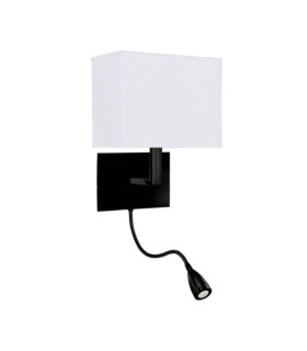 Hotel wall light Fabric, mild steel Black