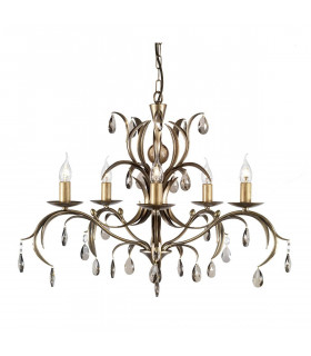 Lampada a sospensione Lily, bronzo antico e vetro, 3 lampadine