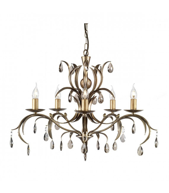 Lily Pendelleuchte, antike Bronze und Glas, 3 Glühbirnen