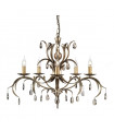 Suspension Lily, bronze antique et verre, 3 ampoules