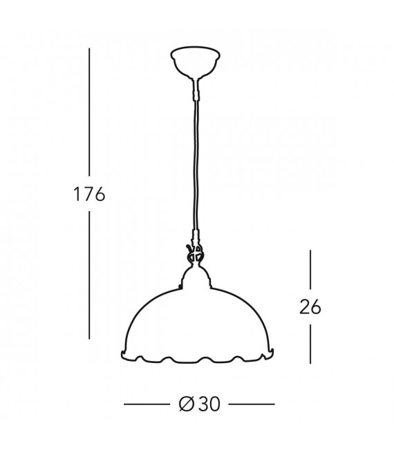 Lampada a sospensione NONNA in ottone antico 1 lampadina