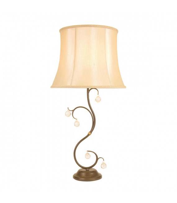 Suspension Lunetta, bronze et cristal, 5 ampoules