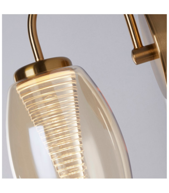 Lampada da parete Cyclone Vetro, acrilico, acciaio medio Bronzo