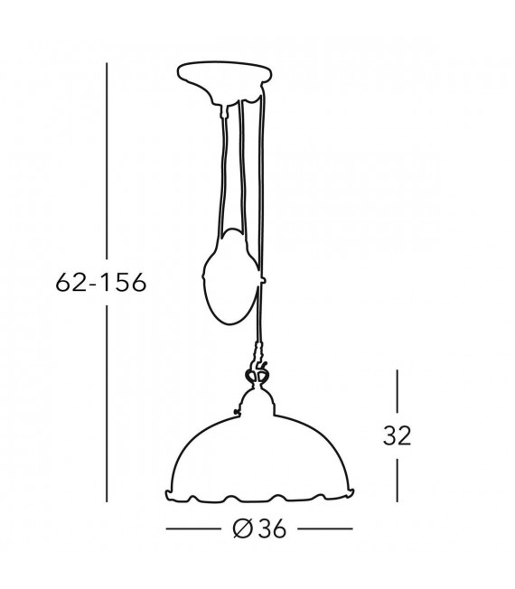 Lampada a sospensione NONNA in ottone antico 1 lampadina