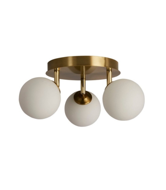 Crosby Deckenleuchte Weichstahl, Goldglas