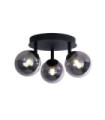 Plafonnier Crosby Acier doux,verre Noir