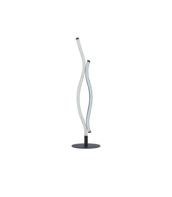 Bloom LED-Tischlampe, Weichstahl, Holzoptik, Sandschwarz