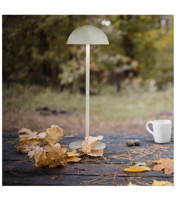 Portabello outdoor LED table lamp Aluminum Matt white, clear