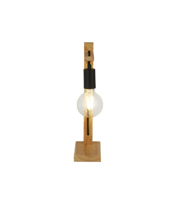 Woody table lamp Mild steel Pine wood, black