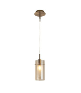 Lampada a sospensione Duo Acciaio dolce, vetro Ottone