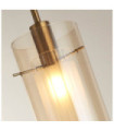 Duo pendant light Mild steel, glass Brass