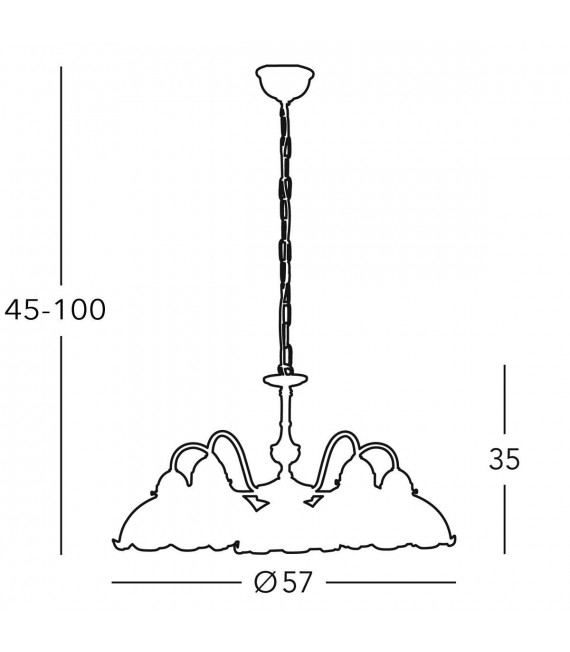 Candelabro estilo acogedor NONNA latón antiguo 5 bombillas