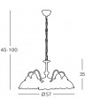 Chandelier style cosy NONNA laiton antique 5 ampoules