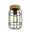 Vision Ceiling Light Mild Steel Wood, Matt Black