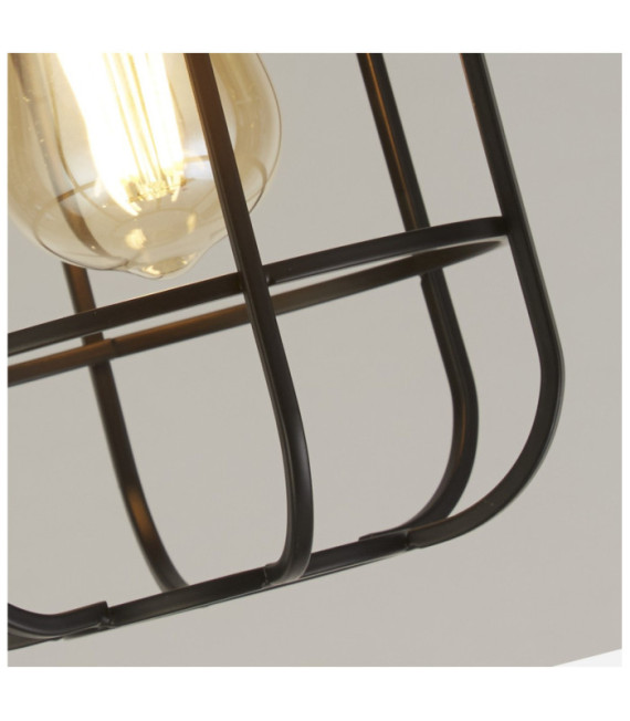 Vision Ceiling Light Mild Steel Wood, Matt Black