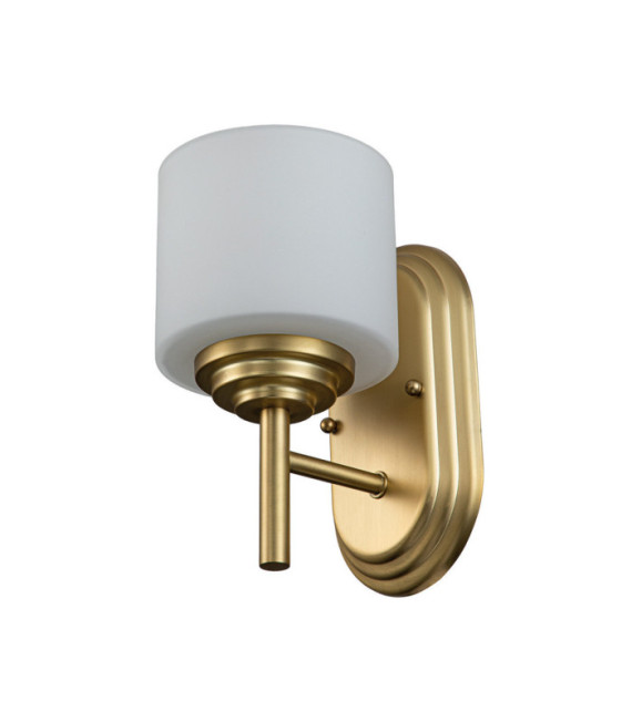 Lampada da parete Feiss Vetro opale, Acciaio ottone spazzolato