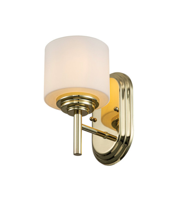 Lampada da parete Feiss Vetro opale, Acciaio ottonato lucido