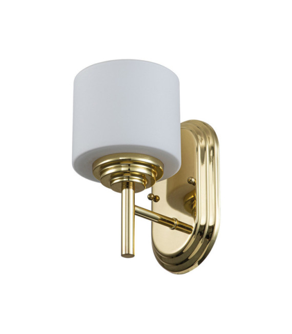 Feiss wall light Opal glass, Polished brass steel