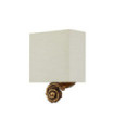 Swirl wall light Linen lampshade, steel, gold leaf resin