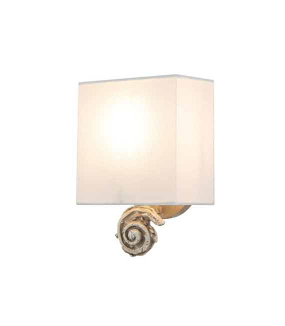 Aplique Swirl Pantalla de lino, acero, resina blanco hueso