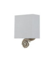 Swirl wall light Lampshade in linen, steel, bone white resin