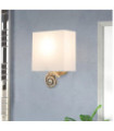 Swirl wall light Lampshade in linen, steel, bone white resin