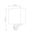 Swirl wall light Lampshade in linen, steel, bone white resin