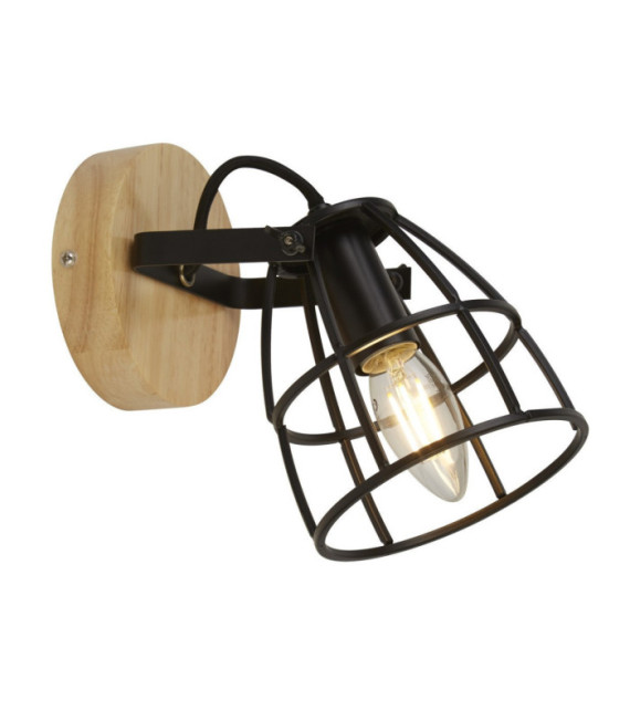 Spot Vision Acier doux Bois, Noir Mat
