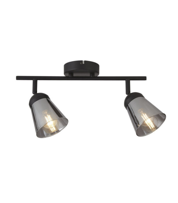Mega spotlight Mild steel Matt black, Smoked