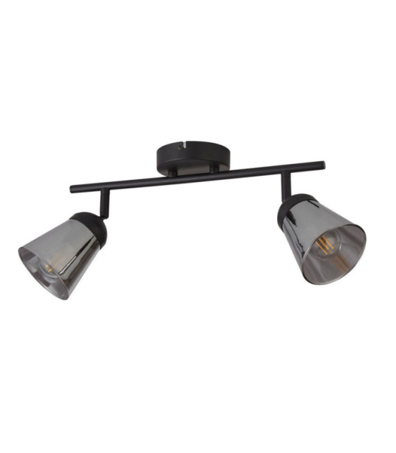 Mega spotlight Mild steel Matt black, Smoked