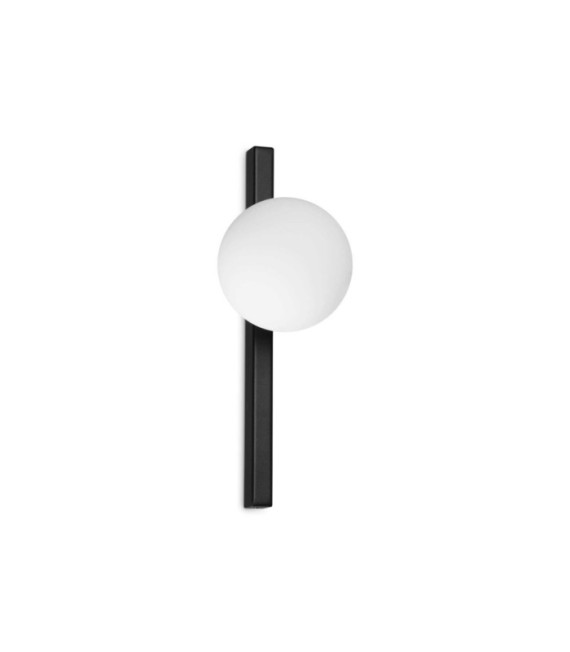 Binomio Wandleuchte Glas, schwarzes Metall