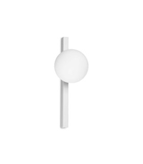 Lampada da parete Binomio in vetro, metallo bianco