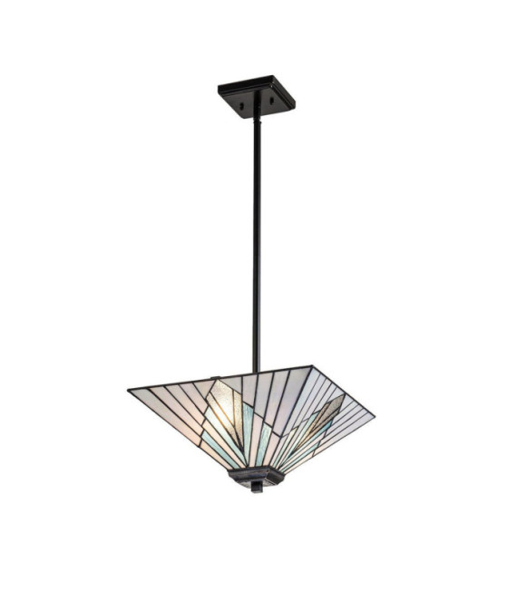 Suspension Alderley Acier,verre d'art Bronze d'époque