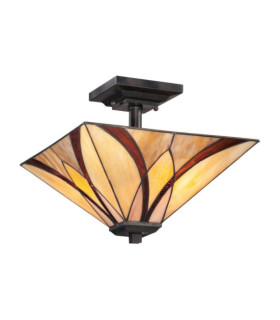 Plafonnier Ventilateur Asheville Verre,Métal Bronze