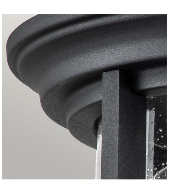 Merrill outdoor ceiling light Aluminum, transparent grained glass Black