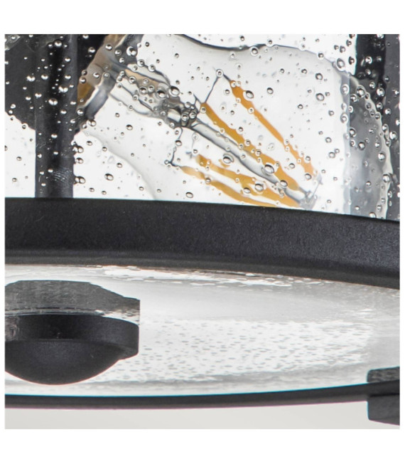 Merrill lámpara de techo para exterior Aluminio, cristal granulado transparente Negro