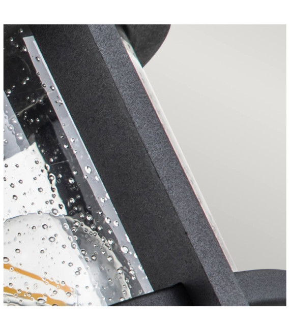Merrill Außendeckenleuchte Aluminium, transparentes, gekörntes Glas Schwarz