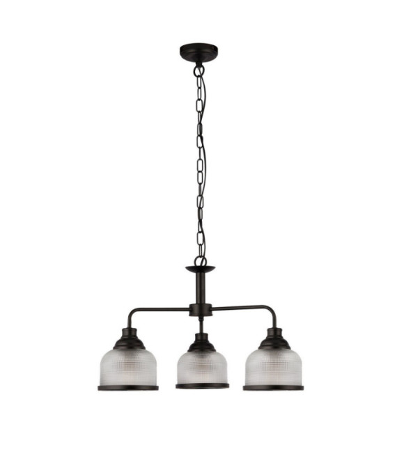 Suspension Highworth Acier doux,verre Clair, noir