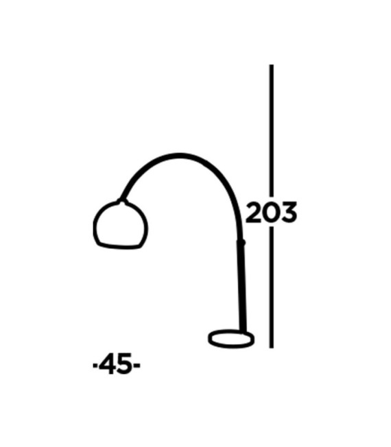 Lampada da terra ad arco gigante Acciaio dolce, marmo nero opaco, marmo nero