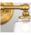 Feiss wall light Steel, transparent grained glass Burnished brass