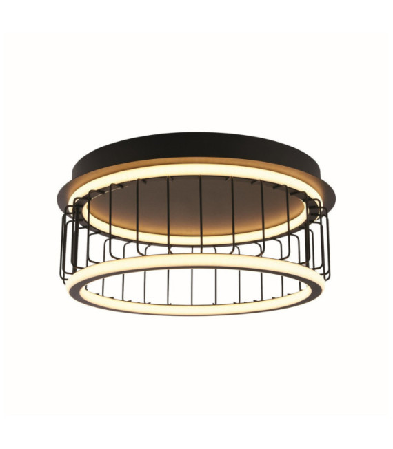 Plafonnier Circolo Aluminium,acier doux Blanc, sable noir